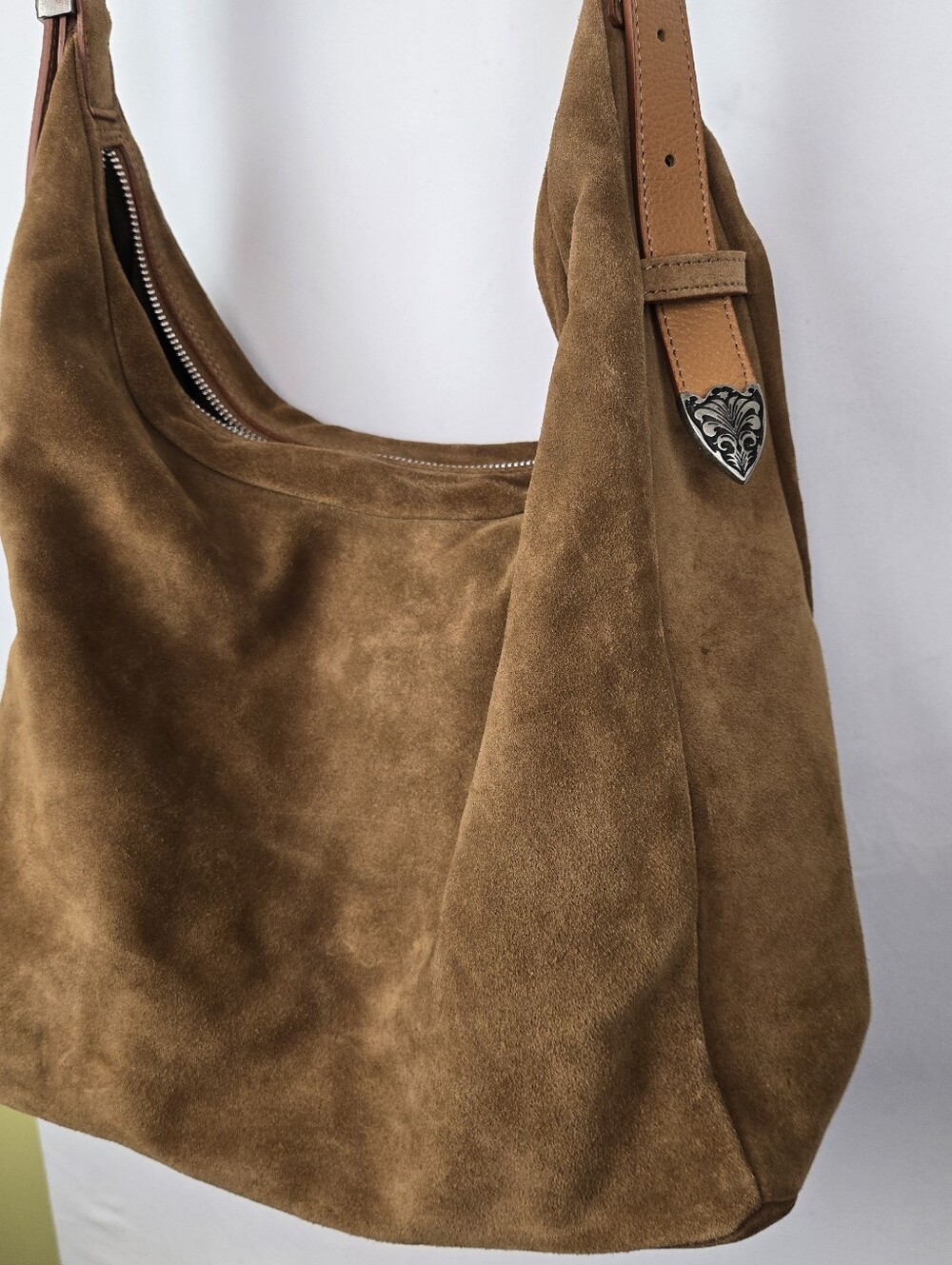 Sundance suede hobo Western Belt Buckle Strap Italy Made. Purse - Picture 2 of 12